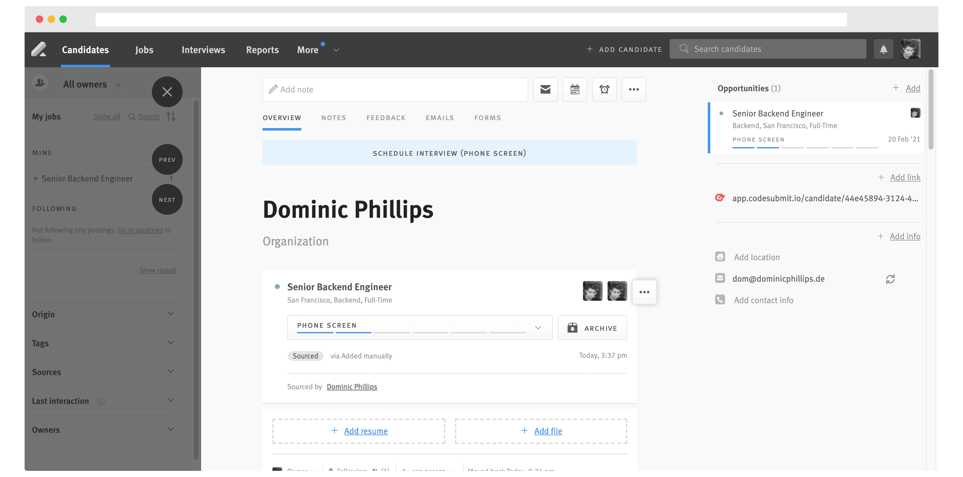 Lever Integration Dashboard