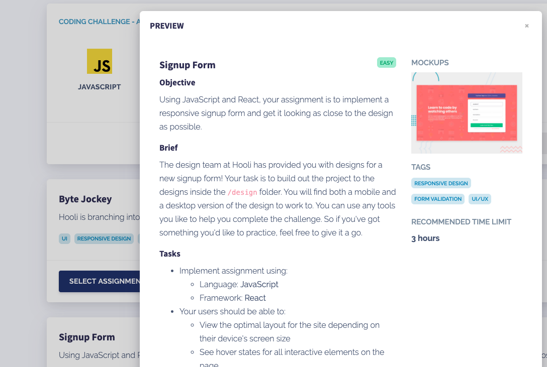 coding assignment example