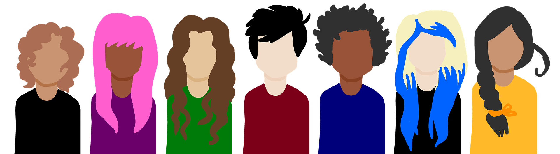 an abstract illustration of diverse characters