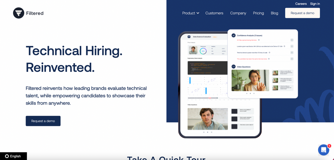 filtered.ai homepage