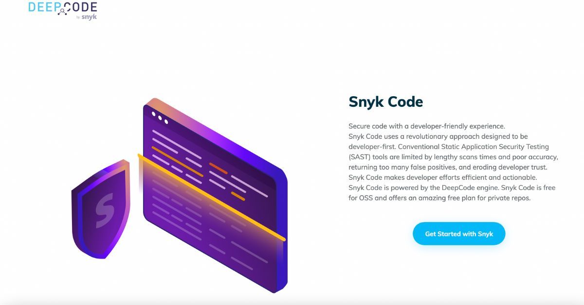 Deepcode landing page