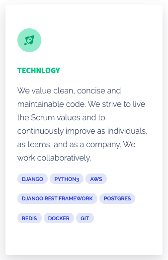 technology listed in job description